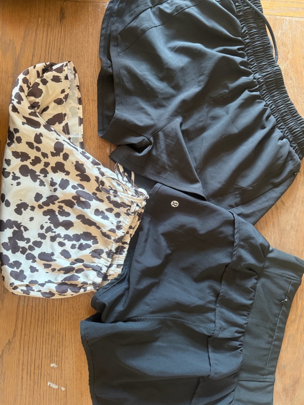 Lululemon Black Athletic Shorts + Animal Print Running Shorts